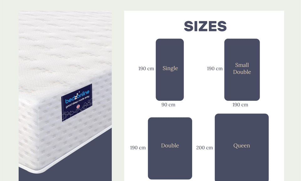 BEDZONLINE Mattress Eco Memory Foam Single Mattress - Firm | 3ft Breathable 11cm Certified Therma-Pure Memory Foam & Reflex Foam Mattress | UK Handmade & Hypoallergenic