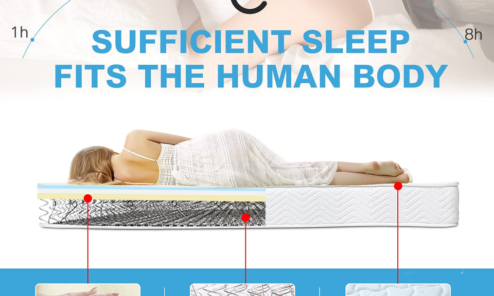 Good Nite Single Mattress 3FT Spring Mattress with 3cm Memory Foam Mattress Flexible Mattresses 3D Breathable Knitted Fabric Fire Support System 18cm Deep