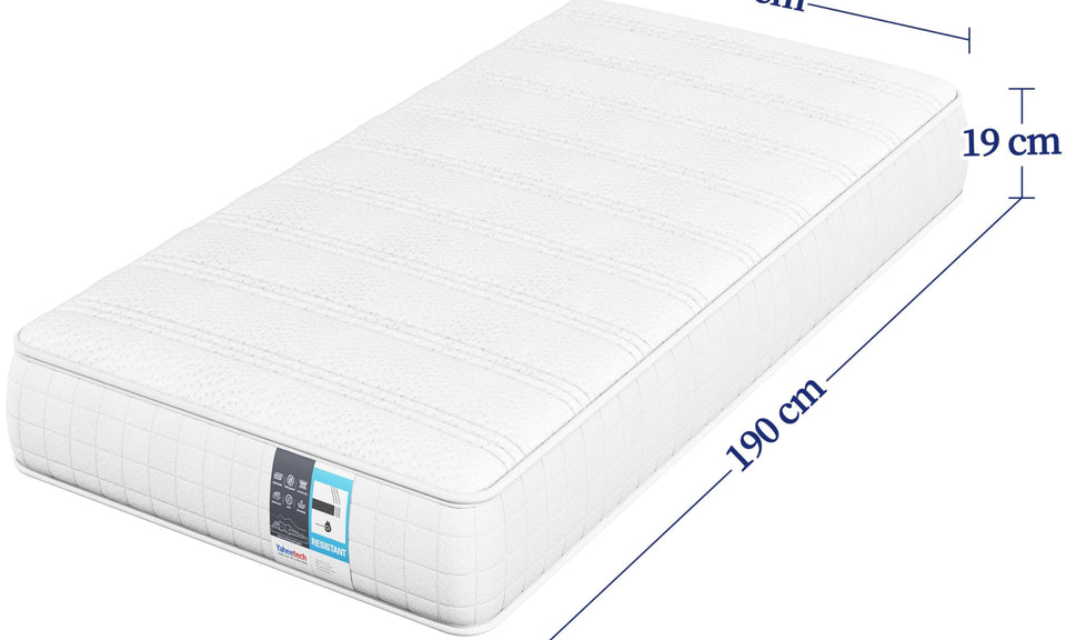 Yaheetech Single Mattress 3ft Bonnell Springs Mattress Single Foam Mattress Medium Firm Mattress for Single Bed with Anti-mite Knitted Jacquard Cover, 90x190x19cm,White