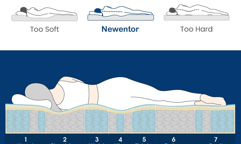 Newentor® 4ft6 Double Mattress, 10 Inch Medium Firm Memory Foam Pocket Sprung Mattress, 7 Zone Comfort & Support OEKO-TEX Certified Mattress for Children and Adults, 135x190x25cm