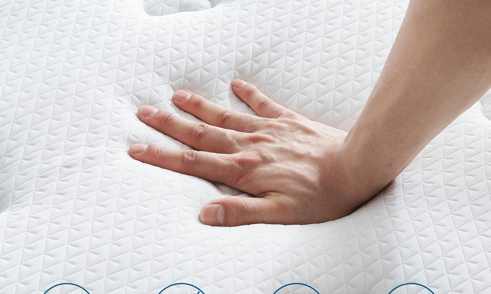 Inofia Sleep Double Mattresses 4FT6, Memory Foam Sprung Hybrid Mattress 10 Inch, 7-Zone Support & Sleep Cooler, Medium Firm Original Collection, 100 Night Home Trial
