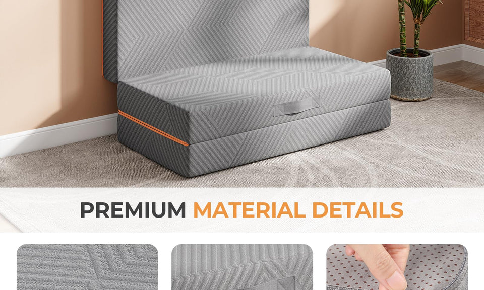 Vesgantti Folding Mattress 10/15 CM Gel Memory Foam Foldable Mattress Tri-fold for Travel, Camping, Guest Bed, CertiPUR-US Certified