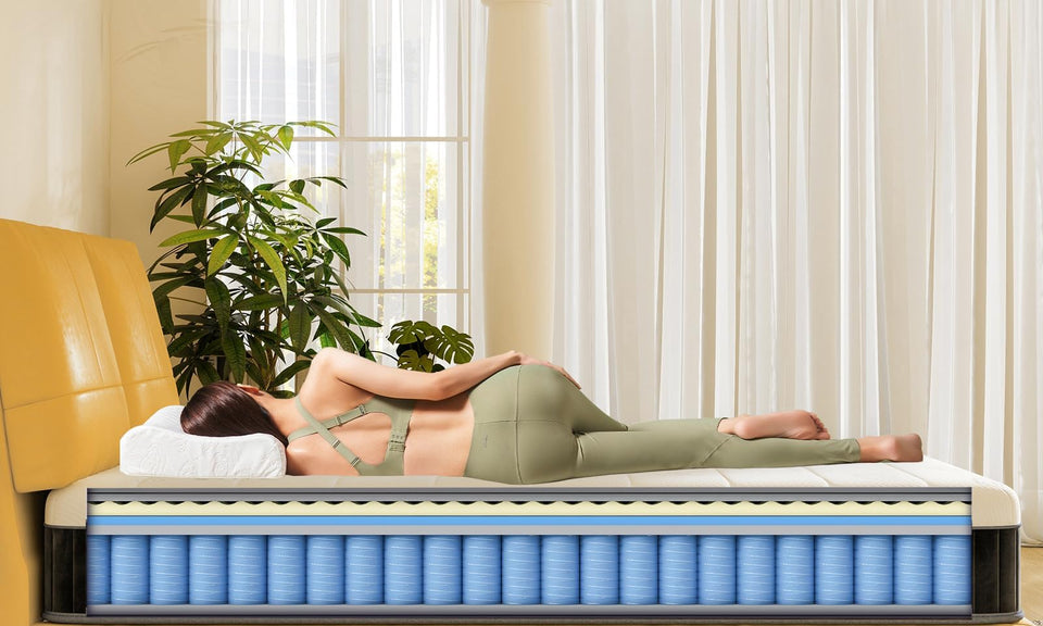 MOLPHIT Single Mattress, 10 Inch Hybrid Mattress with Breathable Foam and Individually Pocket Spring, Orthopedic Mattresses for Back Pain Relief, Medium Firm Mattresses in a Box, 90x190x25cm