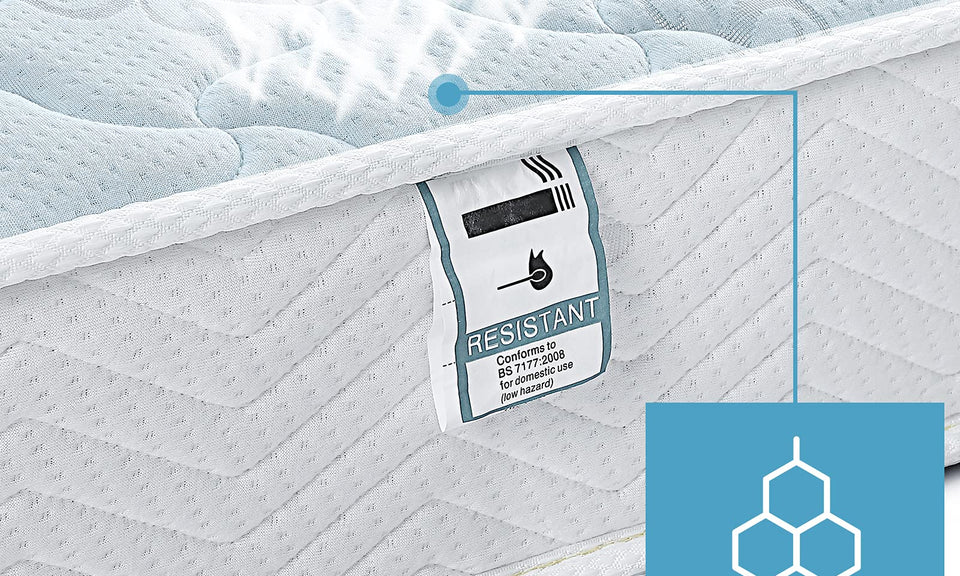 Good Nite Single Mattress 3FT Spring Mattress with 3cm Memory Foam Mattress Flexible Mattresses 3D Breathable Knitted Fabric Fire Support System 18cm Deep