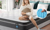 TeQsli Gel Individually Pocket Sprung King Mattress 5FT with Soft Fabric, 10 Inch Hybrid Mattress King for Pressure & Back Pain Relief, Medium Firm Mattress in a Box-150x200x25cm