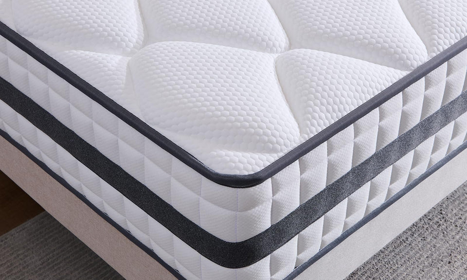 Twirest Double Mattress, Hybrid Memory Foam and Spring Mattress, Zonal Support, Decompression, Medium Firm, Soft and Breathable Cloth, Mattress-in-Box, 135x190x22cm