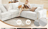 Vesgantti 4/5 Seater U Shaped Sofa with Storage, Small Modular L Shaped Sofas, Chenille/Corduroy Convertible Left/Right Hand Corner Couch