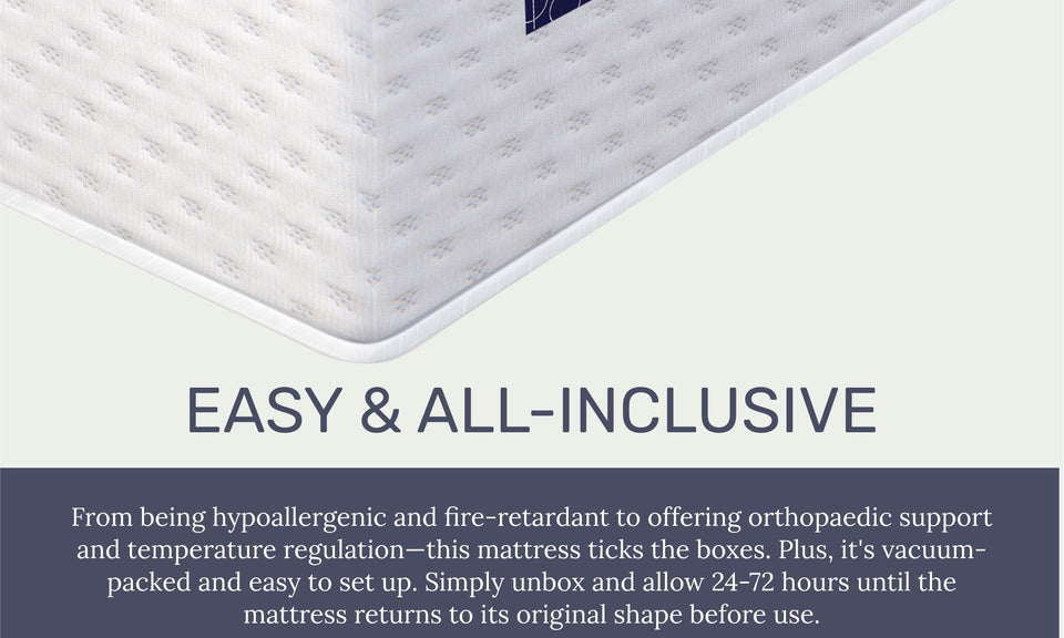 BEDZONLINE Mattress Eco Memory Foam Single Mattress - Firm | 3ft Breathable 11cm Certified Therma-Pure Memory Foam & Reflex Foam Mattress | UK Handmade & Hypoallergenic