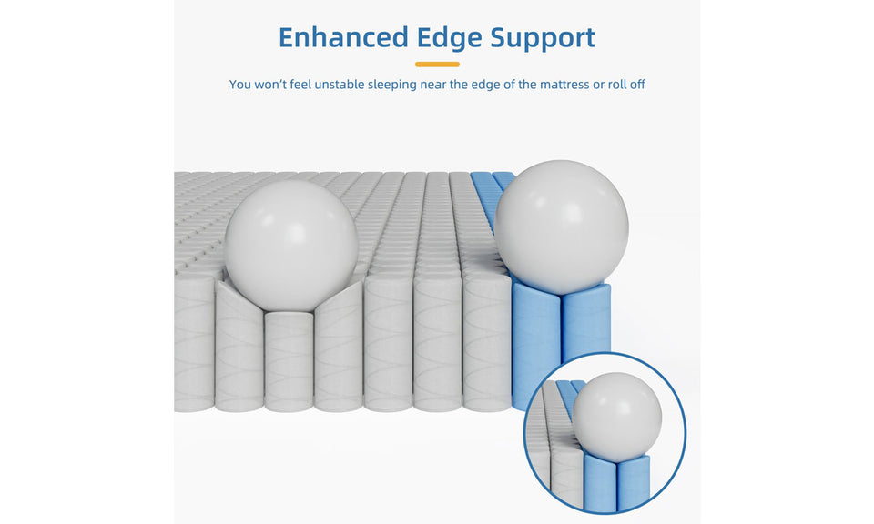 Vesgantti 10.2 Inch Hybrid Mattress with Individual Pocket Springs and Cooling Gel Memory Foam, Medium Firm