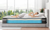 TeQsli Gel Individually Pocket Sprung King Mattress 5FT with Soft Fabric, 10 Inch Hybrid Mattress King for Pressure & Back Pain Relief, Medium Firm Mattress in a Box-150x200x25cm