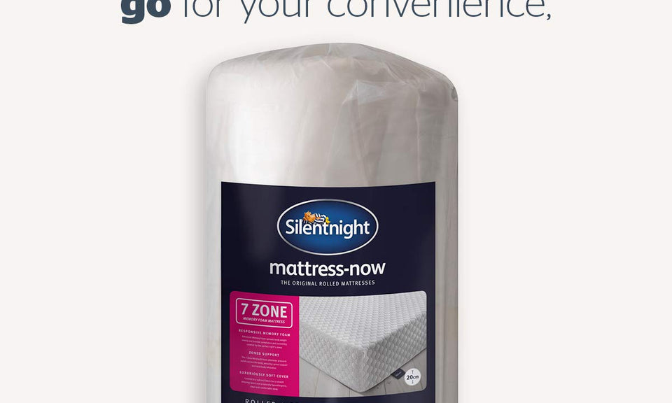 Silentnight 7 Zone Memory Foam Rolled Mattress | Made in the UK | |Medium Firm |King,White