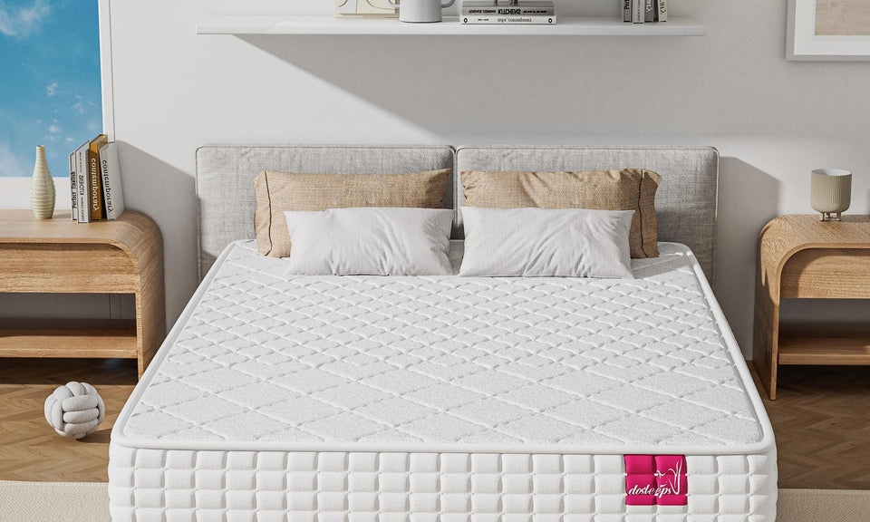 dosleeps 9.4 Inch Double Mattress 4FT6 9-Zone Pocket Sprung Mattress with Memory Foam and Tencel Fabric - Orthopaedic Mattress - Thickness: 9.4 Inch,White