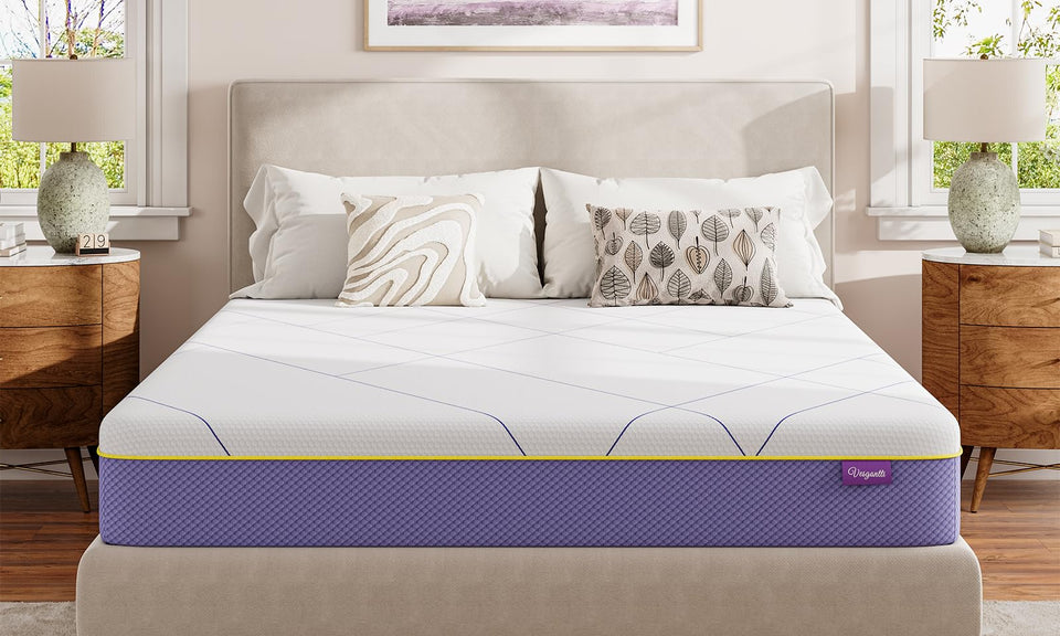 Vesgantti Gel Memory Foam Mattress with CertiPUR-US Certified Foam for Pressure Relief & Cooling Comfort - Medium Soft, Lavander Purple 16-18-20CM
