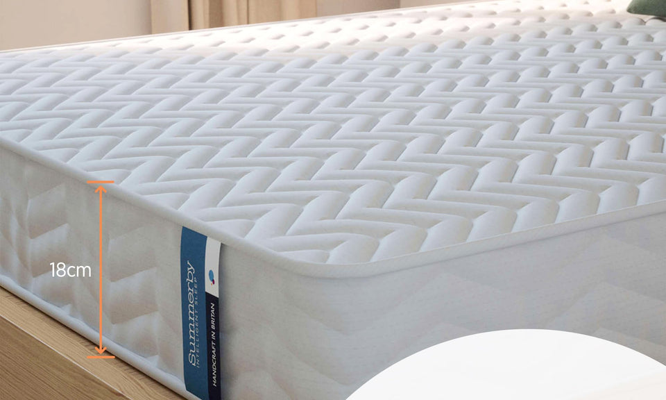 Summerby Sleep' No1. Coil Spring and Memory Foam Hybrid Mattress | King Size: 150cm x 200cm, White