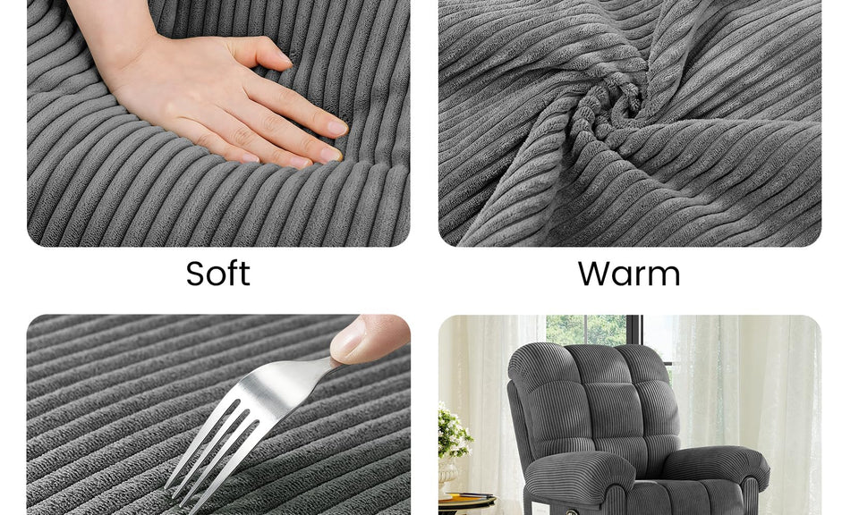 Vesgantti Electric Recliner Chair, Teddy/Corduroy Armchair Recliner, Comfy Reclining Chairs for Elderly, Adults Electric Recliner Armchair with Any Position, USB Port, Arm Chairs for Living Room