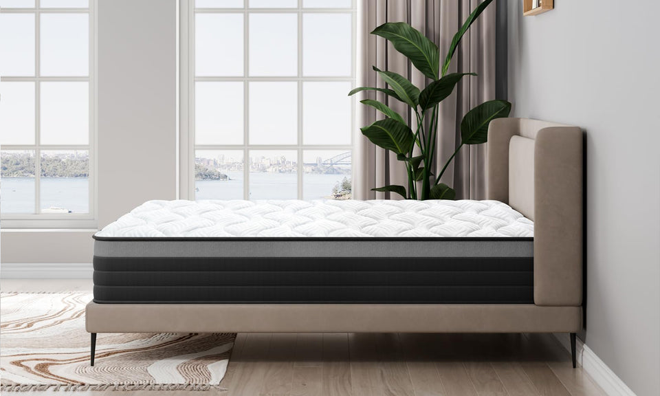 Vesgantti 10.2 Inch Hybrid Mattress with Individual Pocket Springs and Cooling Gel Memory Foam, Medium Firm