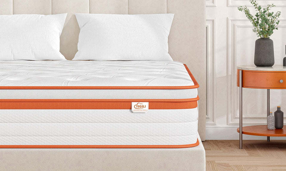 TeQsli Double Mattress 4FT6, 10 Inch Gel Memory Foam 7 Zone Orthopedic Double Mattress Pocket Sprungs Wave Memory Foam Hybrid - Medium Firm - Motion Isolation 135x190x25 cm