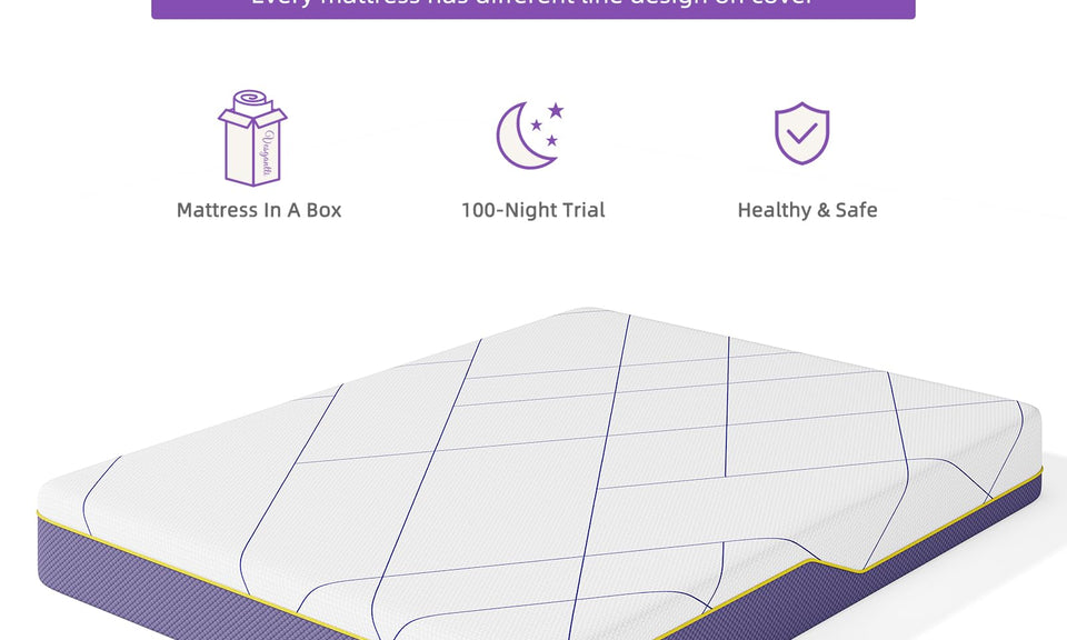 Vesgantti Gel Memory Foam Mattress with CertiPUR-US Certified Foam for Pressure Relief & Cooling Comfort - Medium Soft, Lavander Purple 16-18-20CM