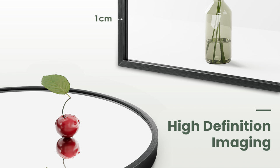 Dripex Arched Mirror, 75 x 50cm/90 x 60cm Wall-Mounted or Leaning, Pre-Fitted Holes & Fixing Kit, for Bathroom, Living Room & Bedroom