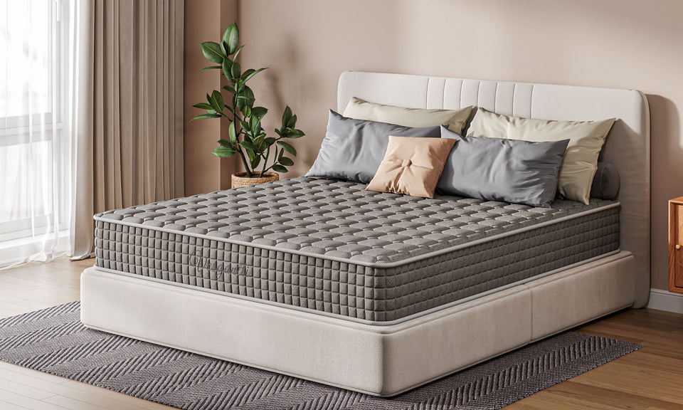 Vesgantti Original Hybrid Mattress Grey 9.4 Inch Tight Top Mattress Se ...