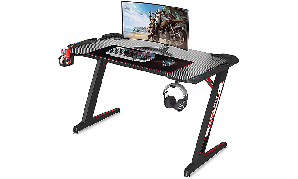 Dripex Ergonomic Z-Shaped Gaming Desk,GTPLAYER Z-Shaped Gaming Desk,Best Gaming Desk UK,Racing Style Z-Shaped Gaming Desk Computer 