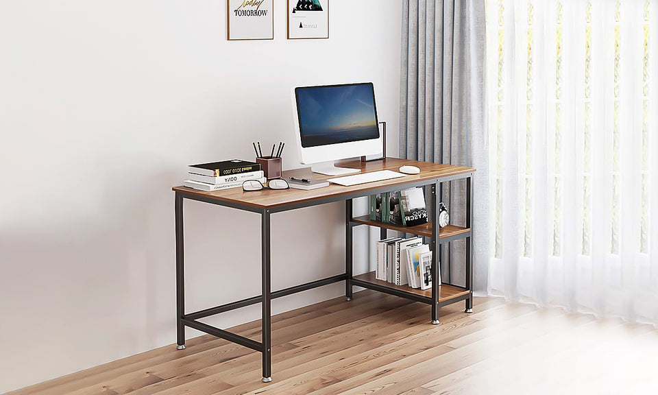Office Desk with 2 Shelves,Double Desk,Computer Desk With Shelves,Buy Desks & Computer Tables Online at Overstock