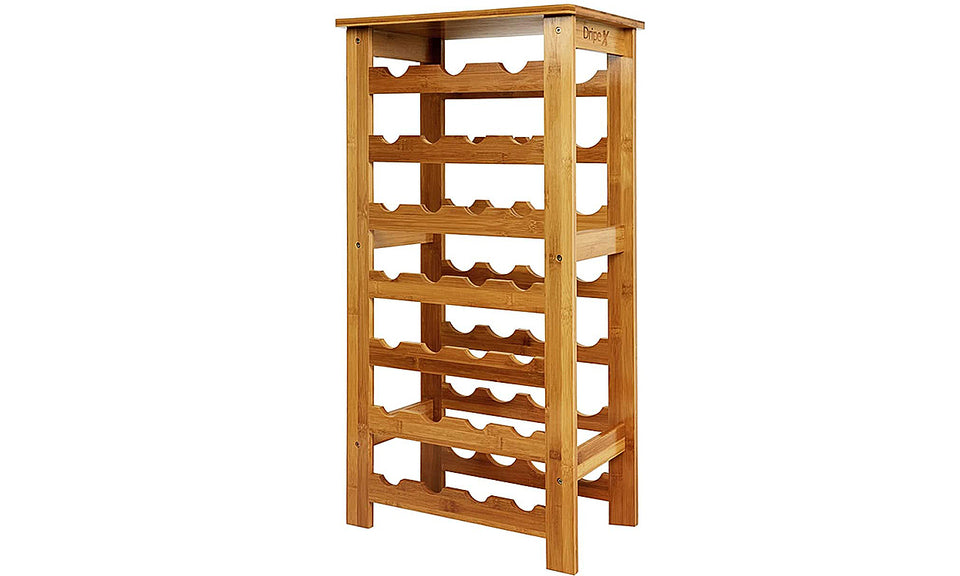 Dripex Bamboo Wine Rack 7 Tier 27 Bottle Wine Holder Wine Storage Rack Free Standing Display Shelves for Home Kitchen
