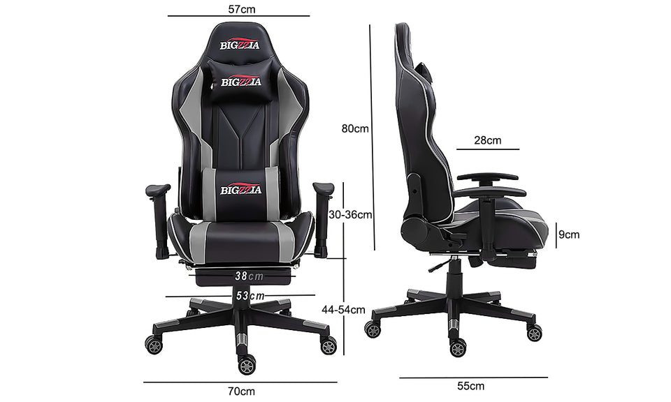Bigzzia Gaming Chair - Ergonomic Office Chair (with footrest)