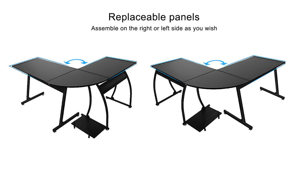 Dripex Corner Computer Desk, L Shaped Corner Gaming Desk for PC with CPU Stand