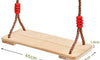 Dripex Wooden Swing Seat With Durable Adjustable Nylon Rope Garden Games Traditional Pine Wood Tree Swing for Adults & Kids Indoor Outdoor