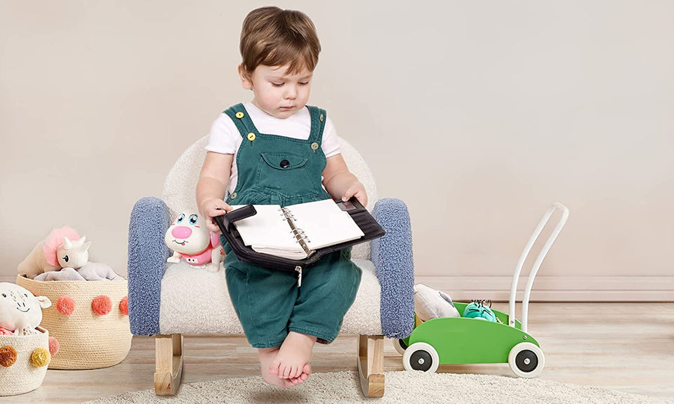 DRIPEX Kids Armchair, Wooden Rocking Teddy Fleece Chair for Child Aged 2-6