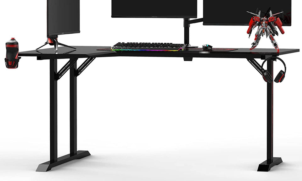 Dripex Ergonomic L Shape Computer Desk Large Carbon Fiber Desktop Surface