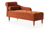 Vesgantti Velvet Chaise Longue With Left Armrest And Lumbar Pillow