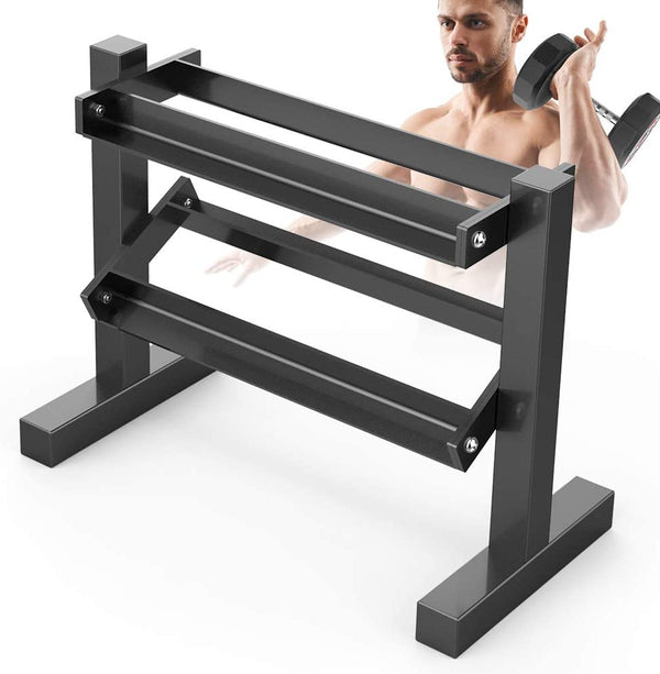 Dripex 2 Tier Heavy Duty Dumbbell Rack Storage Stand