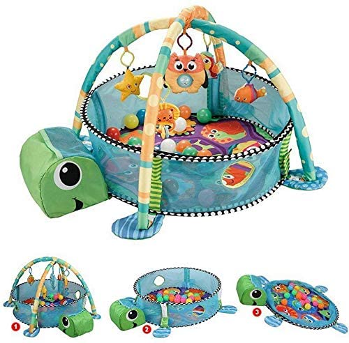 Turtle Baby Gym 3 in 1 Activity Play Floor Mat Ball Pit & Toys Babies Playmat