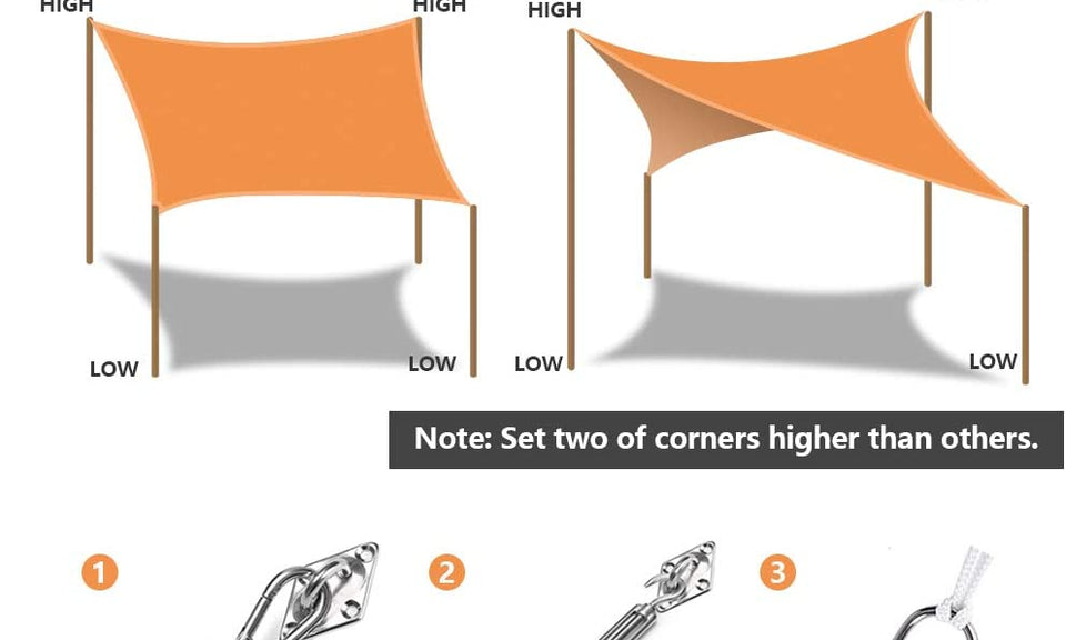 Dripex Sun Shade Sail Waterproof Canopy PES Polyester Awning
