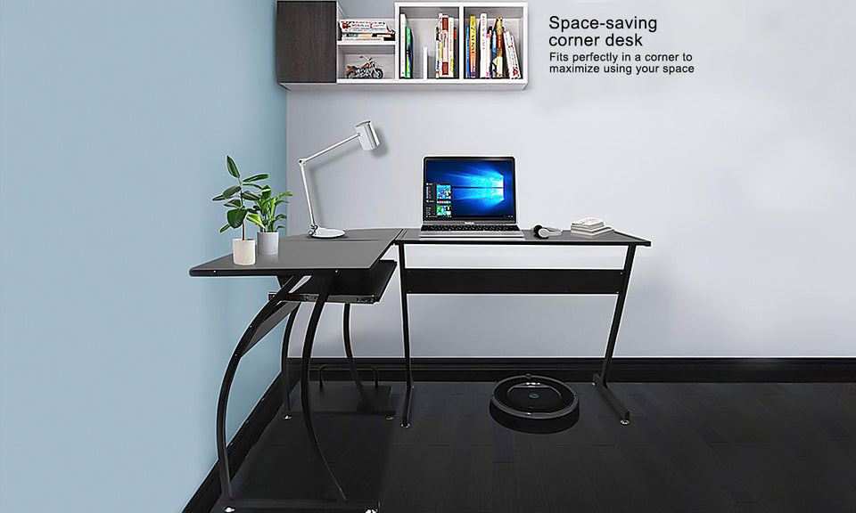 Dripex Corner Computer Desk, L Shaped Corner Gaming Desk for PC with CPU Stand