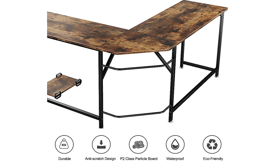 Dripex Corner Computer Desk, L Shaped Corner Gaming Desk for PC with CPU Stand