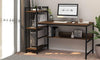 Yoleo Computer Desk with 4 Tier Storage Shelves