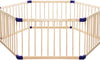 Dripex 204 x 104cm Wooden Baby Playpen, 6 Panels Large Play Fence for Toddlers, Kids Hexagonal Rectangle Activity Center Safety Play Yard Without Door 100cm x 6 Panels