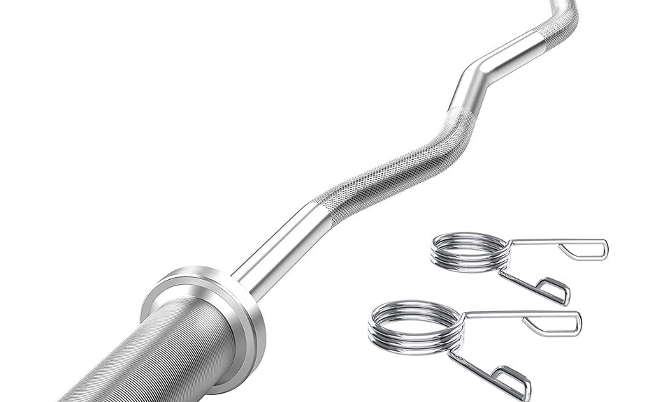 Yoleo 4ft Curl Bar Olympic Weight Lifting Barbell Bar Weight Bars with