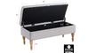  Tufted Fabric Storage Ottoman Bench 