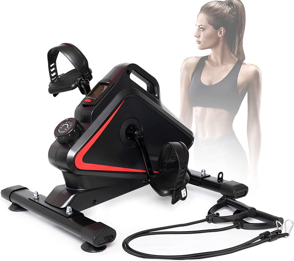 Mini Magnetic Exercise Bike Adjustable Resistance Under Desk Elliptical Pedal Exerciser