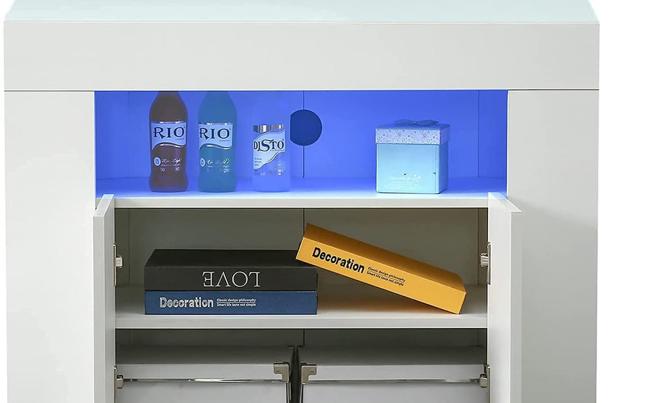 DripeX Corner TV Unit LED TV Stand Cabinet High Gloss Media Console Storage Units