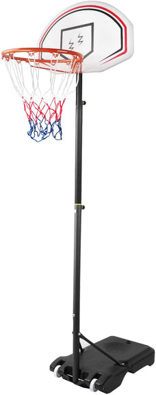 Dripex Professional Kids Height Adjustable Portable Outdoor Basketball Hoop Free standing Basketball Stand Net Set for kids 1.6M-2.1M with Wheels