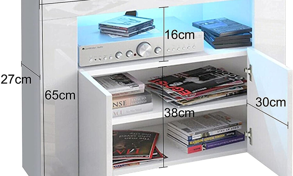 DripeX Corner TV Unit LED TV Stand Cabinet High Gloss Media Console Storage Units