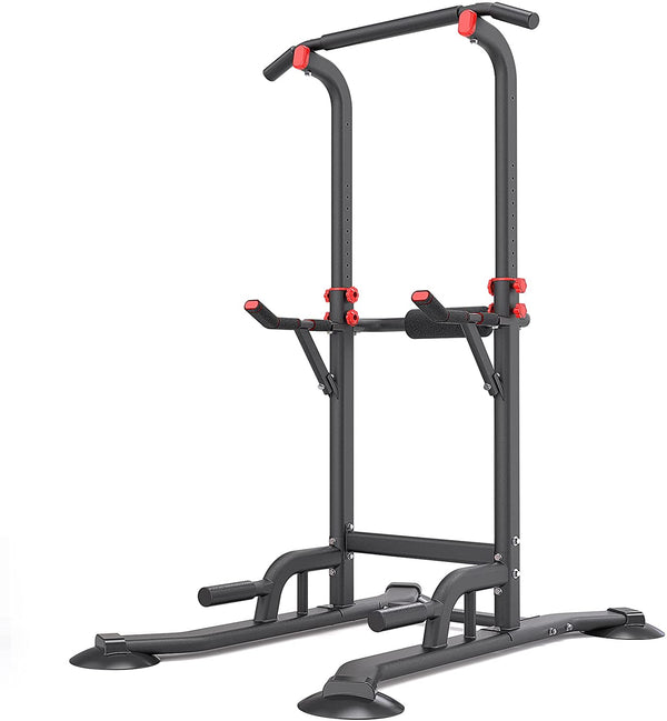 Dripex Multi-Function Power Tower-Pull Up Bar Station for Home Gym-Dip Station Workout Strength Training Fitness Equipment-Height Adjustable Pull up/Dip Bar 330LBS