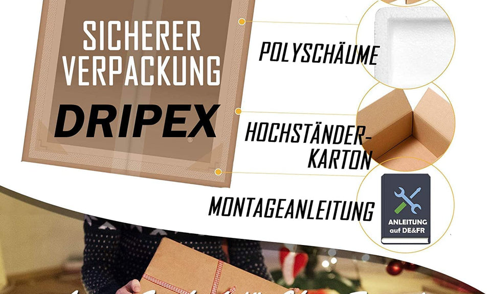 Dripex Bathroom Mirror with LED Lights, 1000*600 MM Illuminated Bathroom Mirror Wall Mounted Vanity Mirror, Bathroom Light Mirror with Demister Pad, Horizontal/Vertical