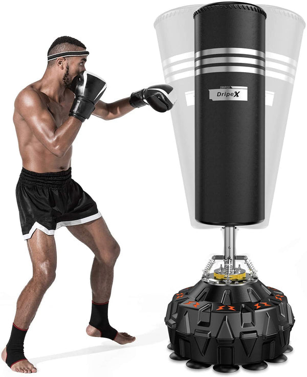 Dripex Free Standing Punch Bag for Adult & Youth, 5.8 FT Boxing Bag with ABS Base and 18 Suction Cups