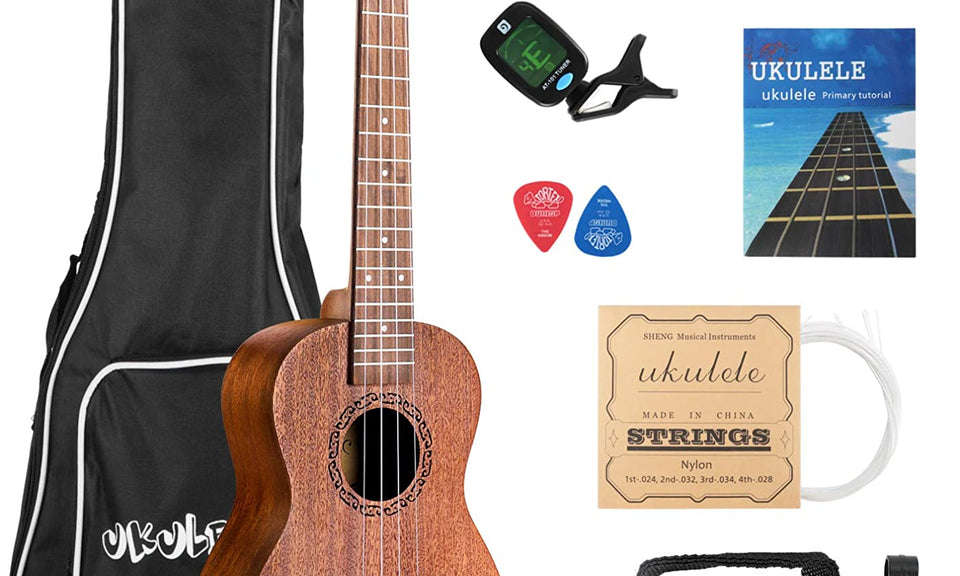 Dripex Soprano Ukulele 23 Inch with Beginner Kit